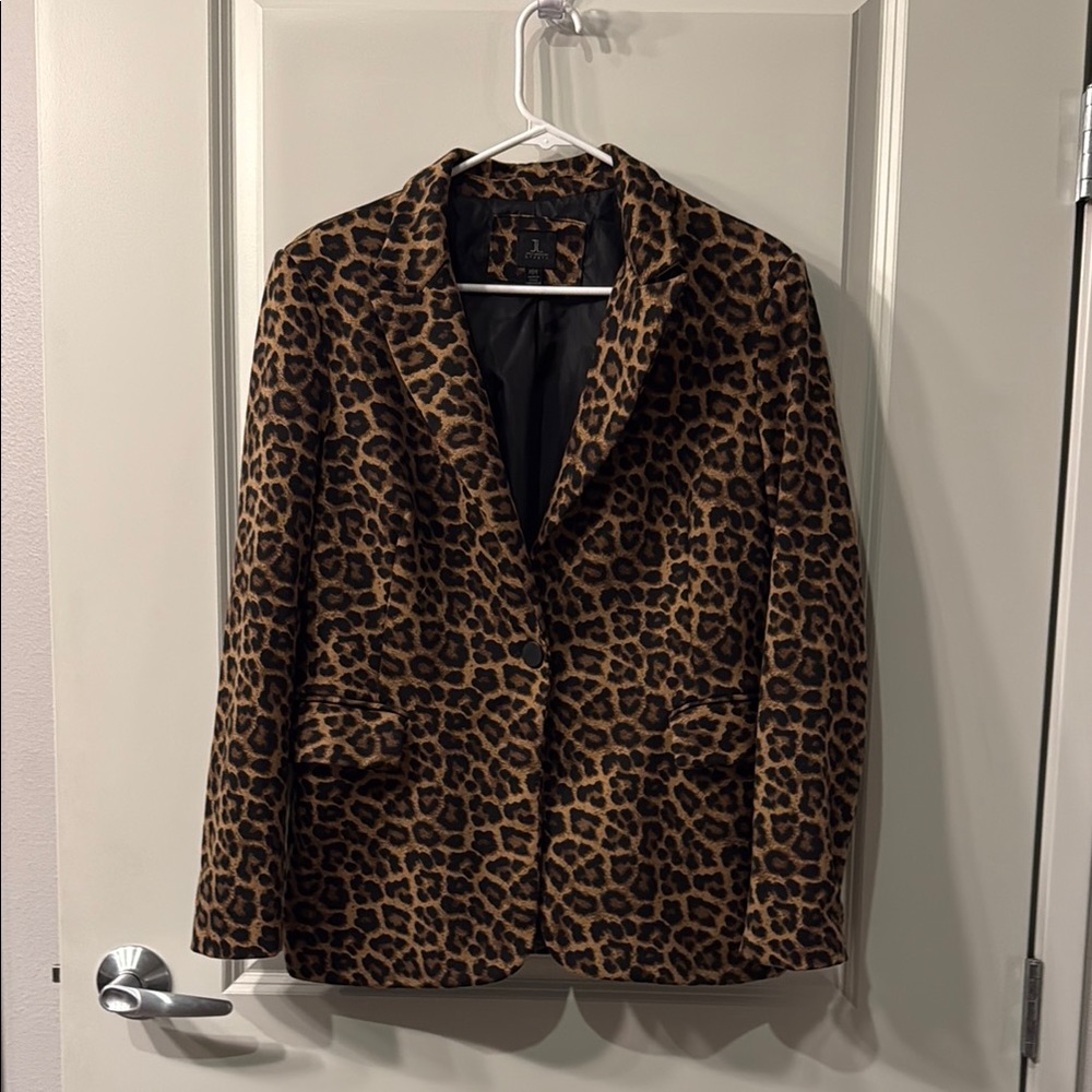 Jules & Leopold Brown Leopard Print Blazer